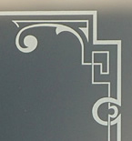 particolare 1 del vetro decorato cod. 4