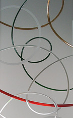 Decorazione artistica del vetro: Colore/Incolore su Satinato Mate